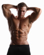 Muscle sexy wet nude young man posing in trunks Muscle sexy wet nude young man posing in trunks