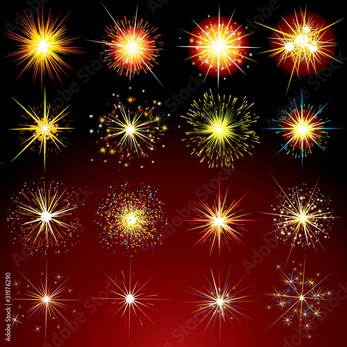 Vector: Isolated Sparks and Fireworks Isolated Sparks and Fireworks