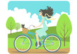 Vector: Girl cycling Girl cycling