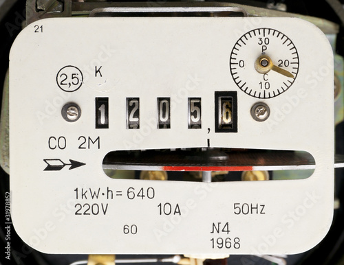 Photo: Retro measuring instrument of electric energy Retro measuring instrument of electric energy