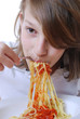 Foto: Spaghetti essen Spaghetti essen