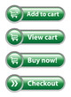 ADD TO CART - VIEW CART - BUY NOW - CHECKOUT Green Web Buttons