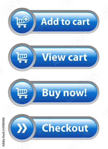 Vektor: ADD TO CART - VIEW CART - BUY NOW - CHECKOUT Blue Web Buttons ADD TO CART - VIEW CART - BUY NOW - CHECKOUT Blue Web Buttons