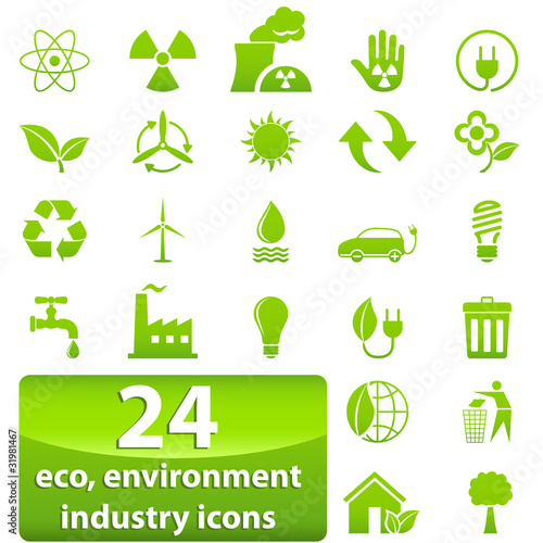 Vector: Industrie-, Ökologie- und Umwelt-Zeichen Industrie-, Ökologie- und Umwelt-Zeichen