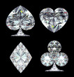 Diamond Card Suits isolated over black