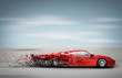 speeding car disintegrating