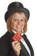 Frau mit Chapeau Claque