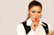businesswoman on a white background