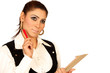 businesswoman on a white background