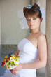 bride holding the wedding bouquet