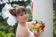 bride holding the wedding bouquet