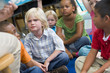 Kindergarten children listening to a story