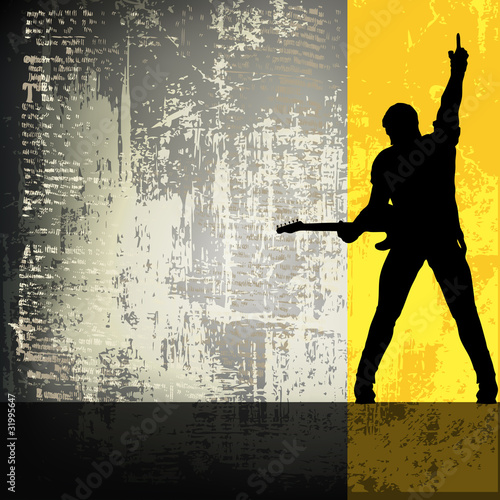 Vektor: Guitarist Vector Background/Flyer Template Guitarist Vector Background/Flyer Template