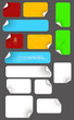 set of adhesive stickers, white, color and grungy set of adhesive stickers, white, color and grungy