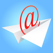 Vector: E-mail symbol flying on paper plane. E-mail symbol flying on paper plane.