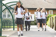 Junior school children leaving school
