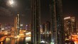 Dubai, notturno velocizzazione con panoramica