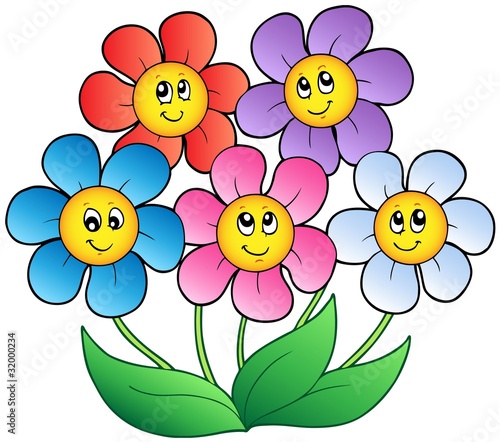 cartoon flowers to draw. Five cartoon flowers
