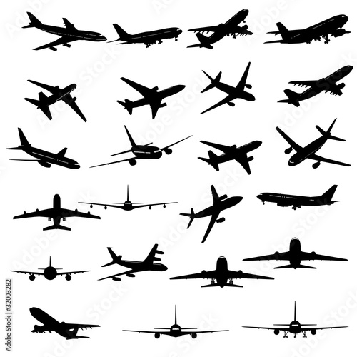 Vector: planes silhouette set planes silhouette set
