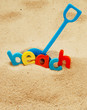 beach written in colorful letters