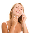 Woman removing make-up