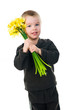 Cute little boy giving flowers Cute little boy giving flowers