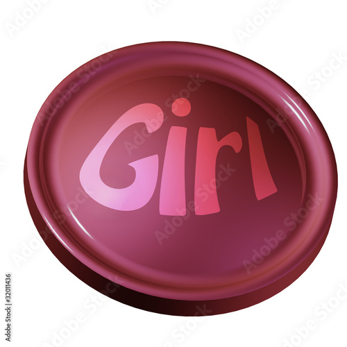 Illustration: Pulsante rosa ragazza - Pink girl button Pulsante rosa ragazza - Pink girl button