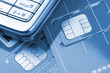 Photo: Mobile phone with sim cards Mobile phone with sim cards