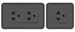 black electrical outlet isolated on white background