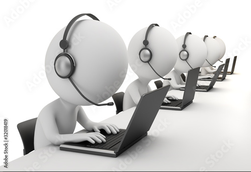 Illustration: 3d small people - call center 3d small people - call center