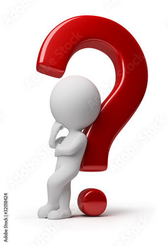 Illustration: 3d small people - complicated question 3d small people - complicated question