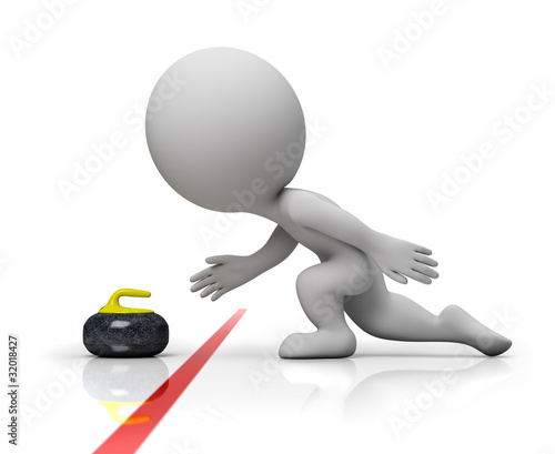 Illustration: 3d small people - curling 3d small people - curling