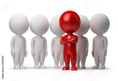 Illustration: 3d small people - leader of a team 3d small people - leader of a team