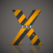 Vector dirty technical alphabet letter X