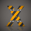 Vector dirty technical alphabet letter X