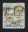 Wright brothers on a postage stamp