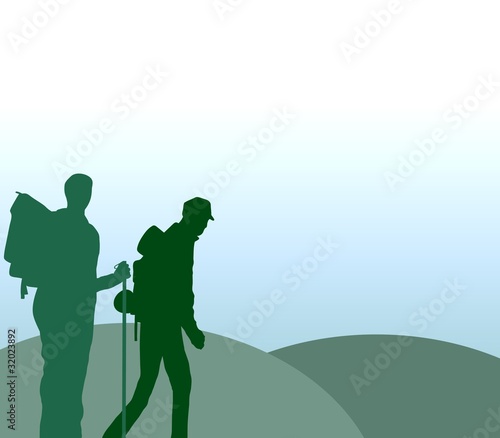Illustration: hiking hiking