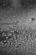 Water droplets on black