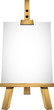 Easel with a blank sheet of white paper for your image or text