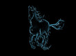 Illustration: Galloping horse liquid artwork on black Galloping horse liquid artwork on black