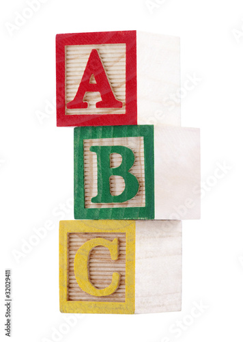 Photo: Wooden alphabet blocks with clipping path Wooden alphabet blocks with clipping path
