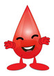 Smiling Blood Cartoon Character Illustration Isolated White