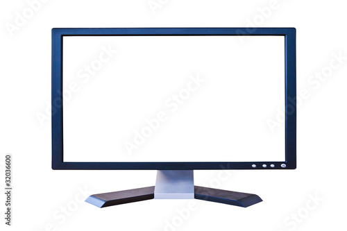 Photo: wide screen LCD monitor with blank screen wide screen LCD monitor with blank screen