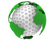 golf ball with world map