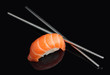 Sushi with chopsticks