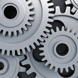 Illustration: Gear wheels - closeup view Gear wheels - closeup view