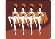Beautiful showgirls dancing cancan