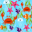 Vector: sea life seamless pattern sea life seamless pattern