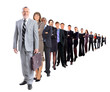 business man and his team isolated over a white background