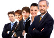 business man and his team isolated over a white background